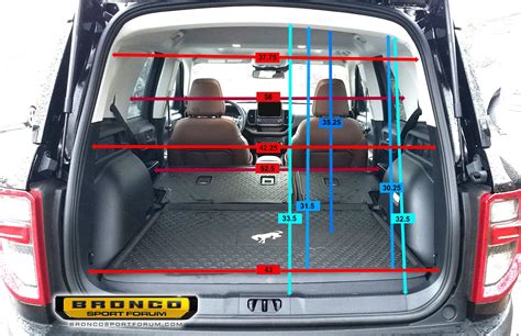 Bronco Sport Cargo Measurements / Dimensions (Length, Width, Height & More) | 2021+ Ford Bronco ...