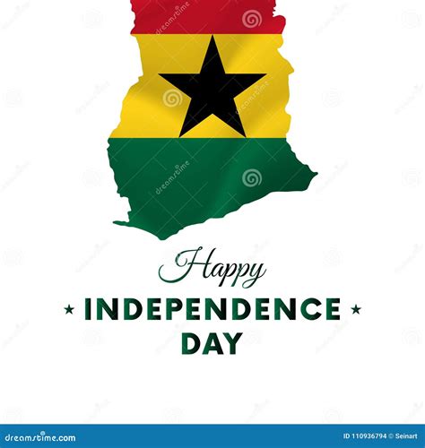 Banner or Poster of Ghana Independence Day Celebration. Ghana Map ...