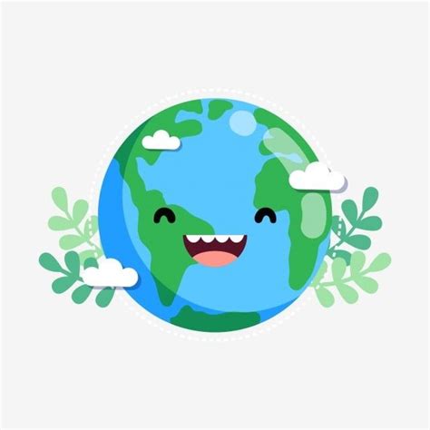 Cartoon Earth Clipart Vector, Cute Cartoon Cartoon Earth Earth Leaf, Earth Day Clipart, Green ...