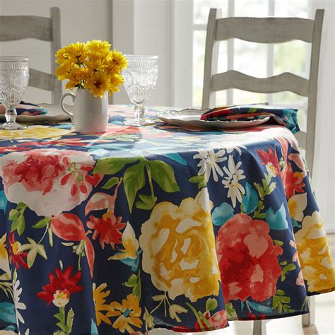 The Pioneer Woman Fiona Floral Tablecloth, 70" Round, Multicolor - Walmart.com