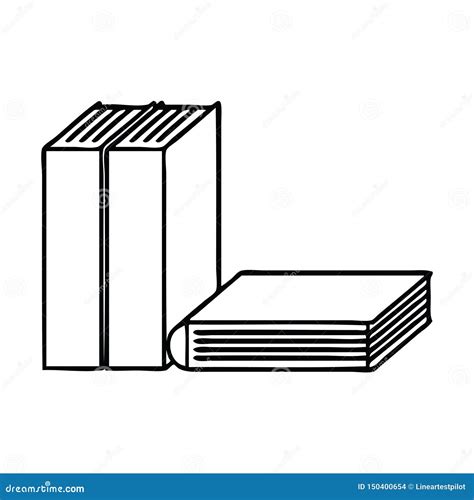 Line Drawing Cartoon of a of Books Stock Vector - Illustration of clipart, study: 150400654