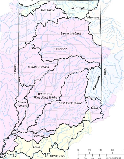 Major rivers and river basins in Indiana. | Download Scientific Diagram