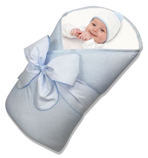 BundleBee Baby Wrap/Swaddle/Blanket, Feather Light/Blue, 0-4 Months ...