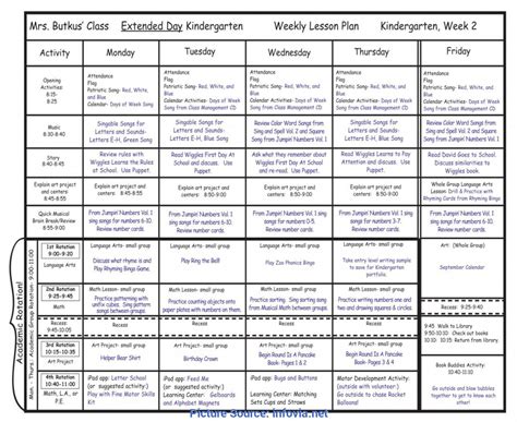 Kindergarten Curriculum Lesson Plans - Lesson Plans Learning