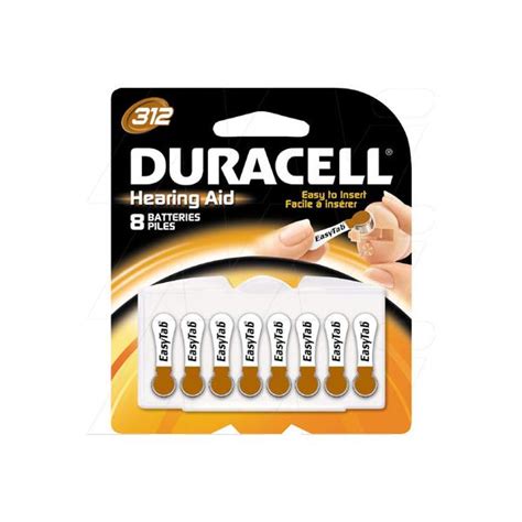 DURACELL HEARING AID BATTERY 312 8 PACK BROWN