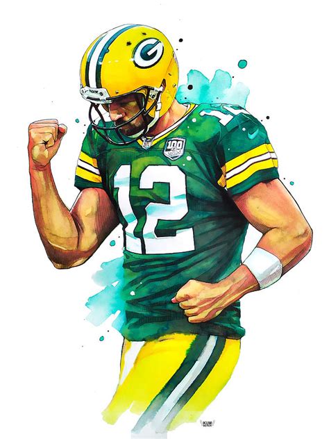 Aaron Rodgers Green Bay Packers Painting by Wachira Kacharat