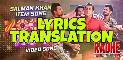 Zoom Zoom Lyrics in English | With Translation | – Radhe | Salman Khan