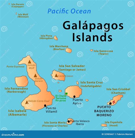 Galapagos Islands Map Royalty Free Stock Photography - Image: 32985667