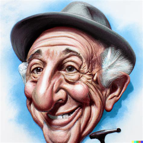 DALL·E 2 | An airbrush caricature of an old man