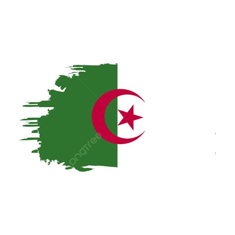 Algeria Flag Stylized On White Transparent Background, Algeria Flag ...