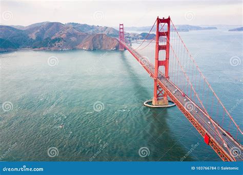 Golden Gate Bridge Aerial View Stock Photo - Image of blue, america ...