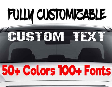 Custom Windshield Decals Word and Number Car Truck Window