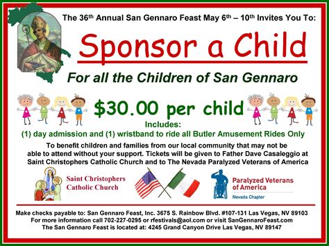 San Gennaro Feast | Sponsor A Child