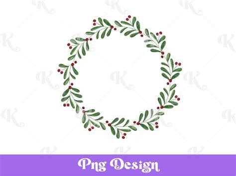 Berry Christmas Wreath Clipart Instant Download Christmas - Etsy