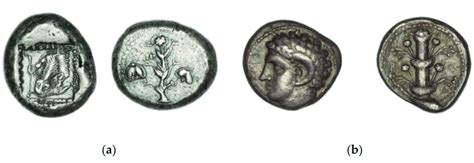 Silver coins from Cyrene showing how the depiction of the silphium ...