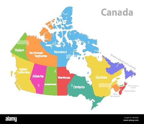 Canada map, administrative division, separate individual states with ...