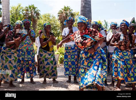 Africa, Angola, Benguela. Women dancing in traditional dress Stock ...