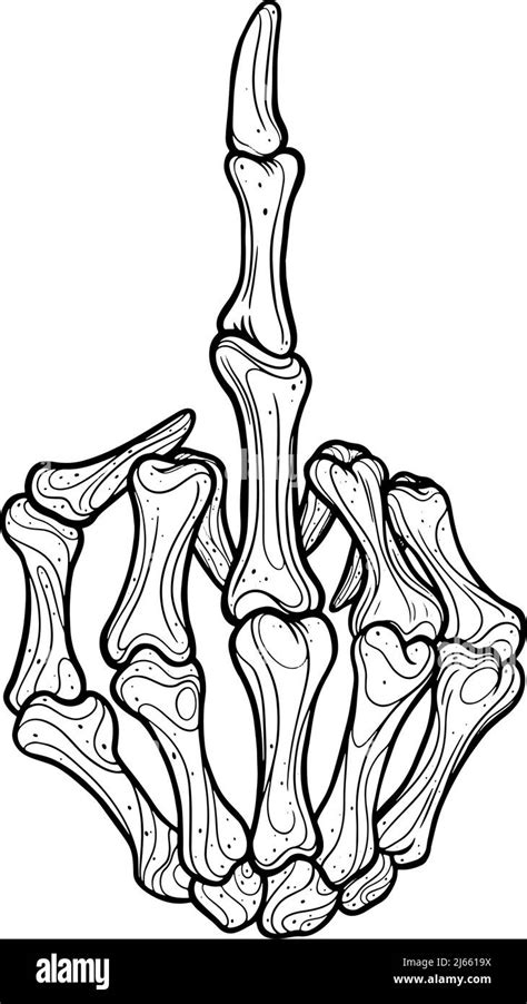 Skeleton Middle Finger Cartoon