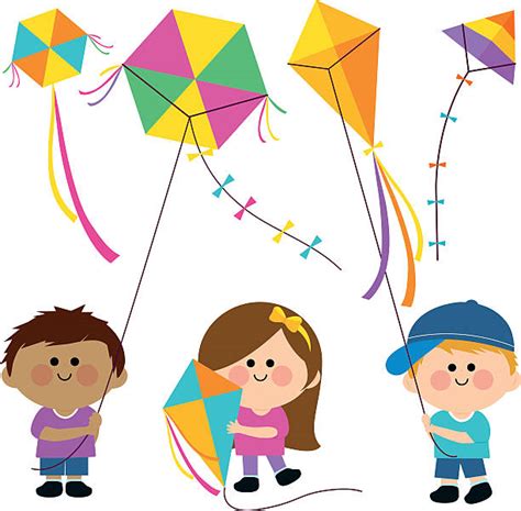 Kid Flying Kite Clip Art, Vector Images & Illustrations - iStock