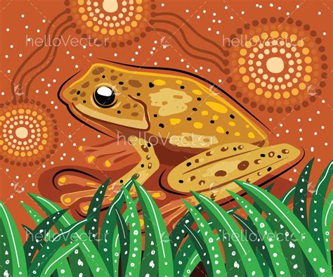 Frog art in aboriginal dot style - Download Graphics & Vectors