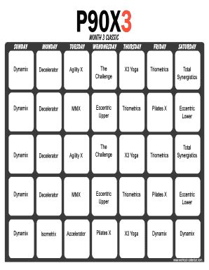 P90x3 Calendar Pdf - Fill and Sign Printable Template Online - Worksheets Library