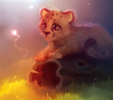 2K free download | Cute Lion Cub, animal, anime, cartoon, color, king, n6, HD wallpaper | Peakpx