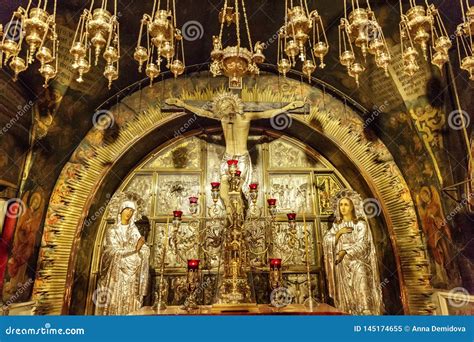 Jerusalem, Israel 09/11/2016: Golgotha in the Church of the Holy ...