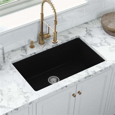 Ruvati 30-inch Fireclay Undermount / Drop-in Topmount Kitchen Sink Single Bowl - Glossy Black ...