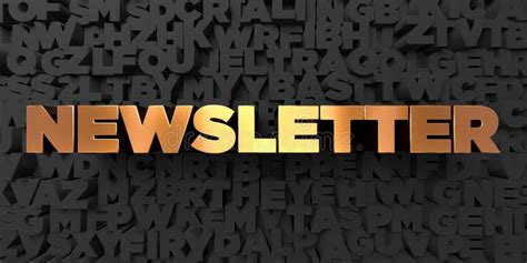 Newsletter - Gold Text on Black Background - 3D Rendered Royalty Free Stock Picture Stock ...