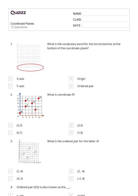 50+ Coordinate Planes worksheets for 6th Grade on Quizizz | Free & Printable