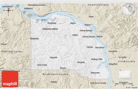 Classic Style 3D Map of Columbia County