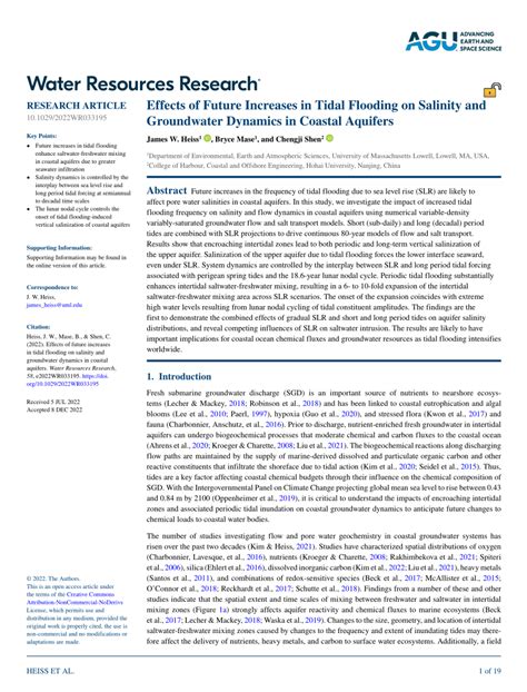 (PDF) Effects of Future Increases in Tidal Flooding on Salinity and ...