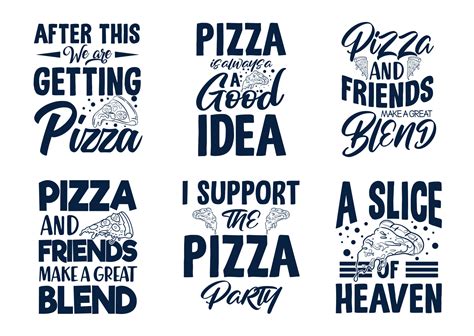 Typography t shirt Pizza lettering slogan quotes bundle 4301005 Vector Art at Vecteezy