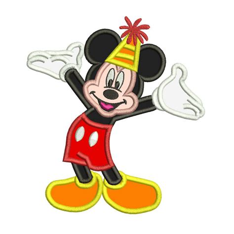 Mickey Mouse Happy Birthday Applique Design