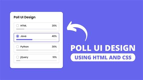 Poll UI Design using HTML CSS & JavaScript - YouTube