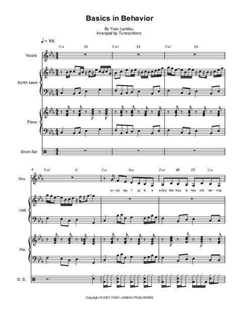 Basics in Behavior (arr. Tunescribers) by Yoav Landau Sheet Music for Performance Ensemble at ...