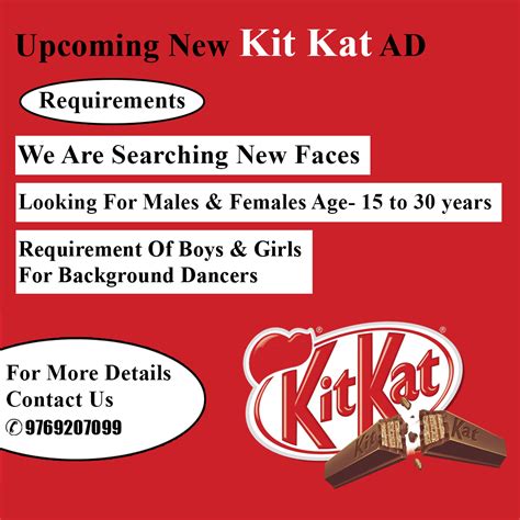 Requirements For Upcoming New Kit Kat Digital Ad | Kit kat, Ads, Artists for kids