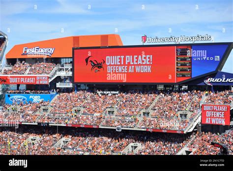 A general view of the Dawg Pound at FirstEnergy Stadium during the ...