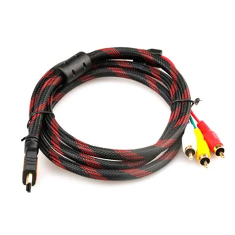 1.5M HDMI Male to 3 RCA(Red+Yellow+White) Video Audio AV Cable Cord ...