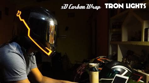 Making Tron Helmet | Tron Lights and 5d Carbon Wrap - YouTube