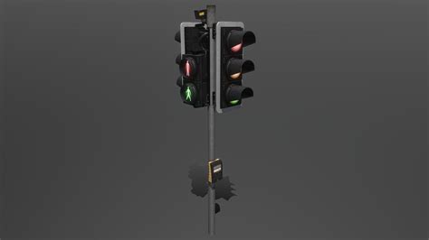 UK Pelican Crossing Traffic Lights (Straight) - 3D model by William ...