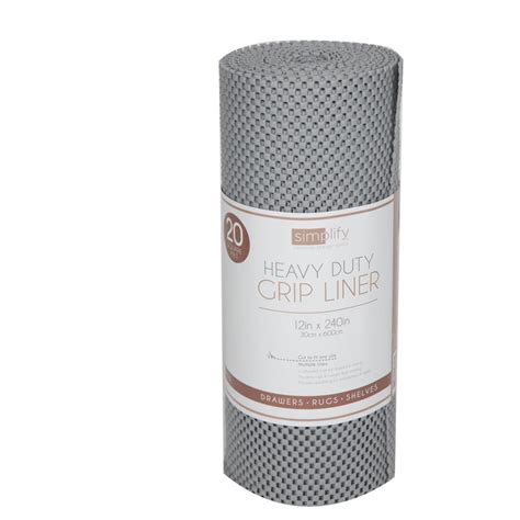 Simplify 20 ft. Grey Roll Heavy Duty Grip Shelf Liner-9818-GREY - The ...