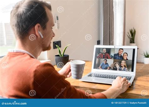 A Guy is Using Laptop for Video Call, Zoom Stock Image - Image of freelancer, lifestyle: 181327729