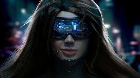 Wallpaper : people, video games, women, cyberpunk, long hair, sunglasses, space, glasses ...