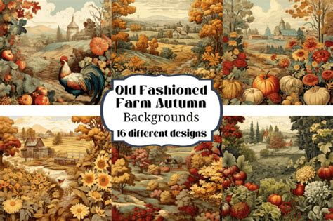 Old Fashioned Farm in Autumn Backgrounds Graphic by Laura Beth Love · Creative Fabrica