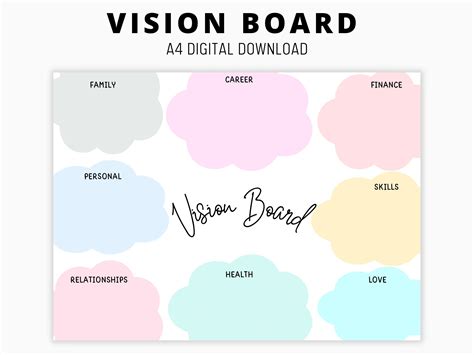 Printable vision board, vision board template, 2023 dream life planner ...