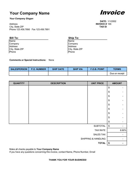 Sales Invoice Format In Excel ~ Excel Templates