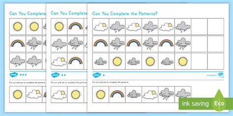 Weather Complete the Pattern Activity (Teacher-Made)