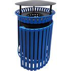 Wausau Tile MF3228 36 Gallon Flat Steel Round Trash Receptacle with ...