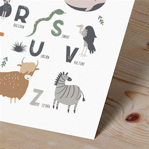 Animal Alphabet Print, Alphabet Poster, ABC Poster, Educational Art ...